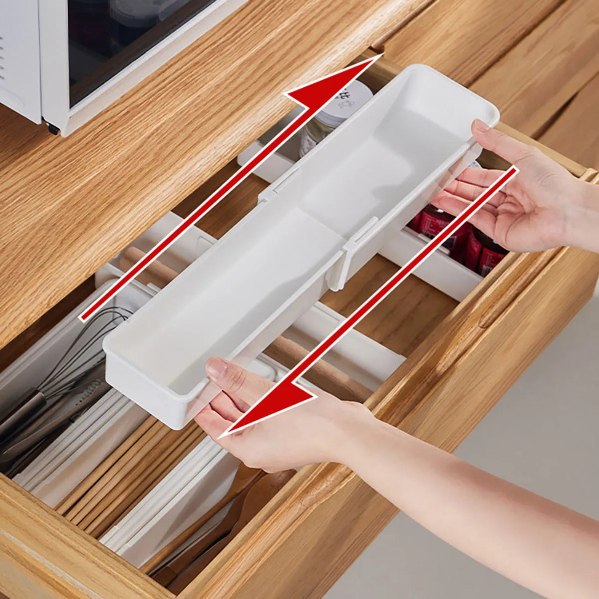 Expandable Utensil Tray Drawer Organizer | Adjustable Flatware & Cutlery Holder