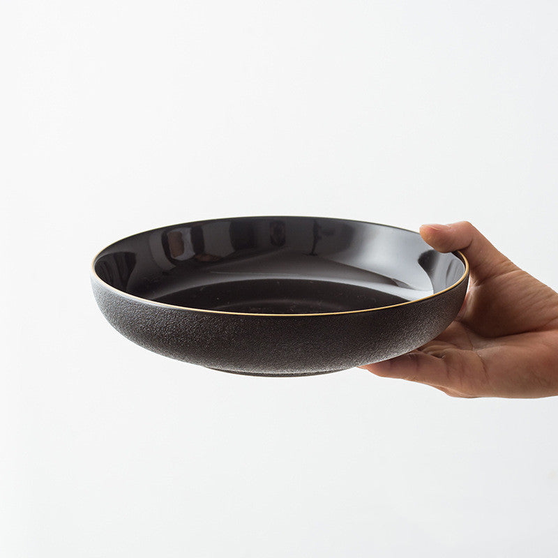 Black Ceramic Tableware Plate Bowl Fruit Plate Phnom Penh