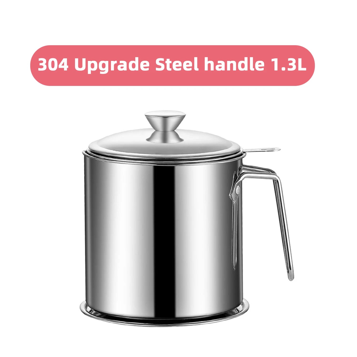 Grease Container Oil Pot with Fine Mesh Strainer Oil Storage Pots Bacon Strainers Stainless Steel Can for Frying Storage