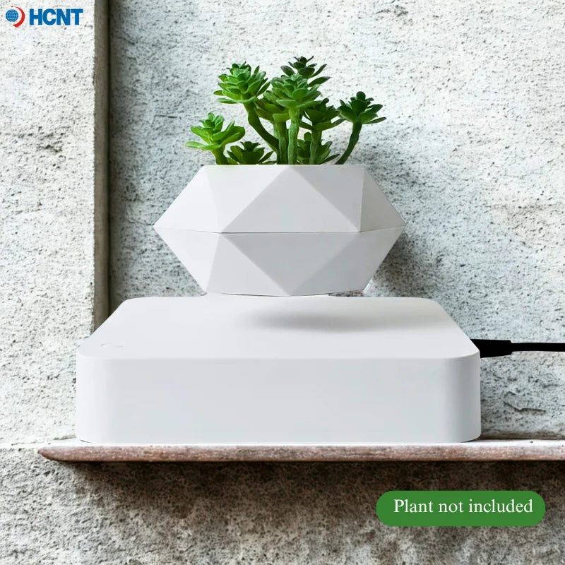 Magnetic Suspension Flower Pot Levitating Air Bonsai Pot Plant Pot Succulent Pot Patio Decoration Desktop Flower/Green Plan