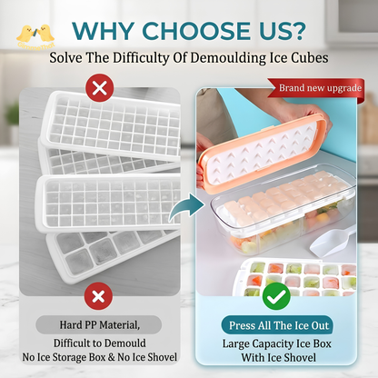 Press-Release Ice Cube Mold & Box