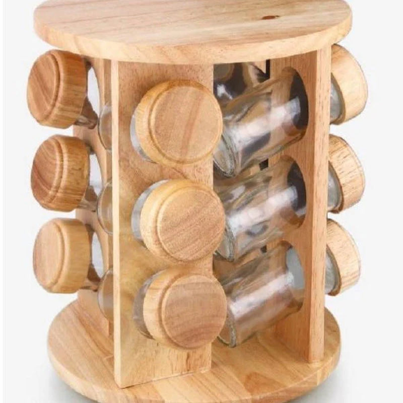 12-Teiliges Gewürzregal Aus Holz – Stilvolle Organisation Für Ihre Küche